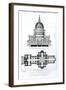 St. Paul's Cathedral and Plan of the Vaults, Engraved by c. J. Mathews and G. Gladwin, Pub.1823-Augustus Charles Pugin-Framed Giclee Print