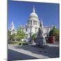 St. Paul's Cathedral, and Red Double Decker Bus, London, England, United Kingdom, Europe-Markus Lange-Mounted Photographic Print