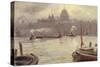 St. Paul's Cathedral and River Thames, London, England-George Hyde-Pownall-Stretched Canvas