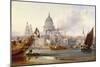 St. Paul's Cathedral and the City of London, England-George Chambers-Mounted Giclee Print