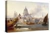 St. Paul's Cathedral and the City of London, England-George Chambers-Stretched Canvas