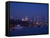 St. Paul's Cathedral and the City of London Skyline at Night, London, England, United Kingdom-Amanda Hall-Framed Stretched Canvas