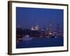 St. Paul's Cathedral and the City of London Skyline at Night, London, England, United Kingdom-Amanda Hall-Framed Photographic Print