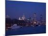 St. Paul's Cathedral and the City of London Skyline at Night, London, England, United Kingdom-Amanda Hall-Mounted Photographic Print