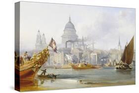 St. Paul's Cathedral and the City of London-George Chambers-Stretched Canvas