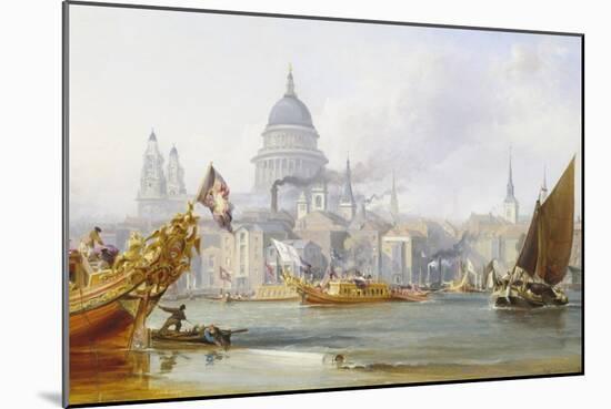 St. Paul's Cathedral and the City of London-George Chambers-Mounted Giclee Print