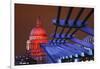 St Paul's Cathedral and the Millennium Bridge.-Jon Hicks-Framed Photographic Print