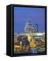 St Paul's Cathedral at night, London-Pawel Libera-Framed Stretched Canvas