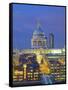 St Paul's Cathedral at night, London-Pawel Libera-Framed Stretched Canvas