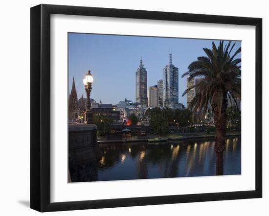 St. Paul's Cathedral, City Centre and Yarra River at Dusk, Melbourne, Victoria, Australia, Pacific-Nick Servian-Framed Photographic Print