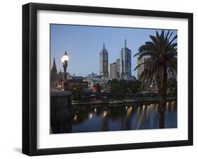 St. Paul's Cathedral, City Centre and Yarra River at Dusk, Melbourne, Victoria, Australia, Pacific-Nick Servian-Framed Photographic Print