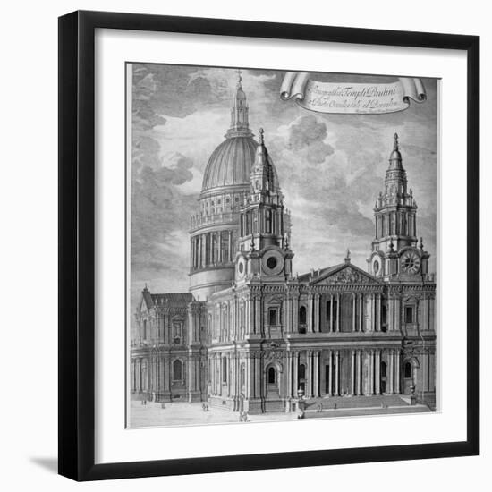 St Paul's Cathedral, City of London, C1715-Robert Trevitt-Framed Premium Giclee Print