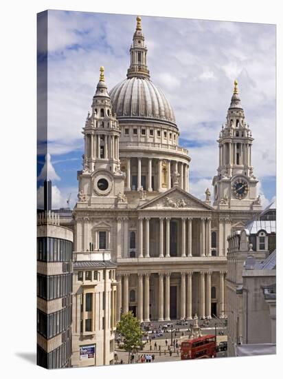 St. Paul's Cathedral Designed by Sir Christopher Wren, London, England, United Kingdom, Europe-Walter Rawlings-Stretched Canvas