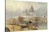 St. Paul's Cathedral from Blackfriars Bridge-David Roberts-Stretched Canvas