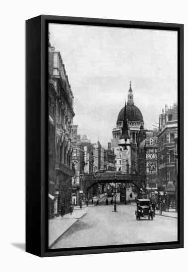 St Paul's Cathedral from Fleet Street on a Sunday, London, C1930S-null-Framed Stretched Canvas