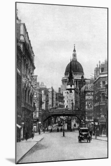 St Paul's Cathedral from Fleet Street on a Sunday, London, C1930S-null-Mounted Giclee Print