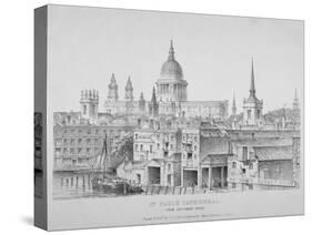 St Paul's Cathedral from Southwark Bridge, City of London, 1835-null-Stretched Canvas