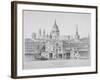 St Paul's Cathedral from Southwark Bridge, City of London, 1835-null-Framed Premium Giclee Print