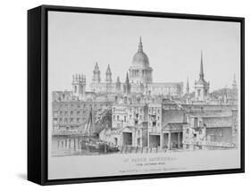 St Paul's Cathedral from Southwark Bridge, City of London, 1835-null-Framed Stretched Canvas