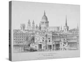 St Paul's Cathedral from Southwark Bridge, City of London, 1835-null-Stretched Canvas