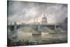 St. Paul's Cathedral from the Southwark Bank, Doggett Coat and Badge Race in Progress-Richard Willis-Stretched Canvas