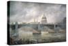 St. Paul's Cathedral from the Southwark Bank, Doggett Coat and Badge Race in Progress-Richard Willis-Stretched Canvas