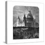 St Paul's Cathedral Illuminated for Thanksgiving Day, London, 1900-null-Stretched Canvas