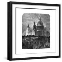 St Paul's Cathedral Illuminated for Thanksgiving Day, London, 1900-null-Framed Premium Giclee Print