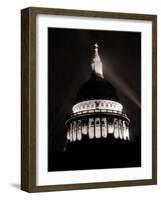 St. Paul's Cathedral in London Lit up at Night for Victory Day Celebrations, June 1946-null-Framed Photographic Print