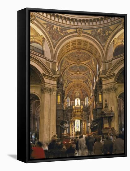 St. Paul's Cathedral Interior, London, England, United Kingdom, Europe-Nigel Blythe-Framed Stretched Canvas