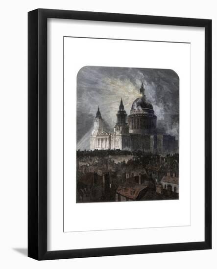 St Paul's Cathedral on Thanksgiving Day, 1872-null-Framed Premium Giclee Print