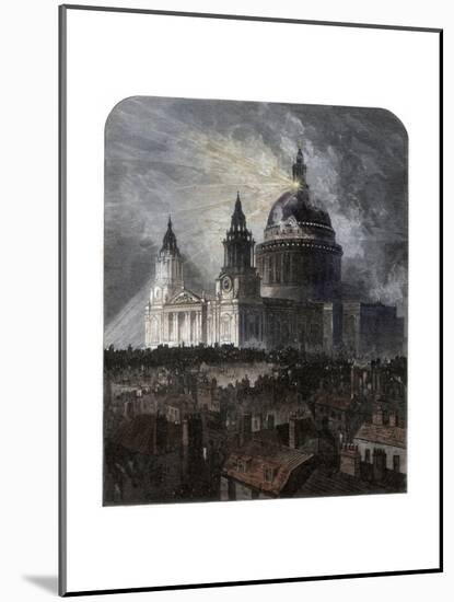 St Paul's Cathedral on Thanksgiving Day, 1872-null-Mounted Giclee Print