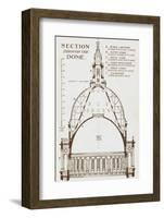 St Paul's Cathedral - Section Through Wren's Dome-null-Framed Photographic Print