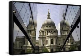 St. Paul's Cathedral Taken from the One New Change Shopping Complex in the City of London-John Woodworth-Framed Stretched Canvas