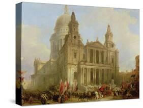 St. Paul's Cathedral with the Lord Mayor's Procession, 1836-David Roberts-Stretched Canvas