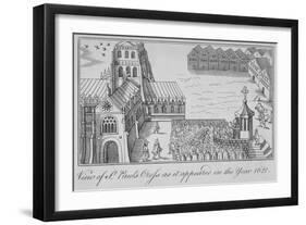 St Paul's Cross and Old St Paul's Cathedral, City of London, 1621-null-Framed Giclee Print