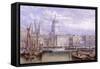 St Paul's from Bankside, London, 1883-William Richardson-Framed Stretched Canvas