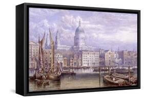 St Paul's from Bankside, London, 1883-William Richardson-Framed Stretched Canvas