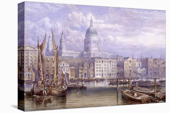 St Paul's from Bankside, London, 1883-William Richardson-Stretched Canvas