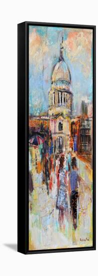 St Paul's from the Millennium Bridge-Sylvia Paul-Framed Stretched Canvas