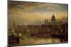 St. Paul's from the River Thames, 1877 (Oil on Canvas)-Henry Dawson-Mounted Giclee Print