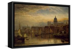 St. Paul's from the River Thames, 1877 (Oil on Canvas)-Henry Dawson-Framed Stretched Canvas