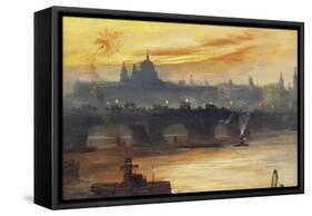 St Paul's from the River-George Hyde Pownall-Framed Stretched Canvas