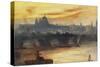 St Paul's from the River-George Hyde Pownall-Stretched Canvas