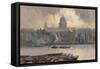 St.Paul's from the River-George Hyde Pownall-Framed Stretched Canvas