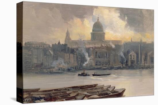 St.Paul's from the River-George Hyde Pownall-Stretched Canvas