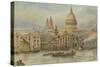 St. Paul's, from the Thames-English School-Stretched Canvas