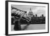 St Paul's Millennium Bridge BW-Toula Mavridou-Messer-Framed Photographic Print