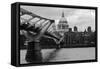 St Paul's Millennium Bridge BW-Toula Mavridou-Messer-Framed Stretched Canvas