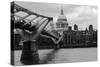 St Paul's Millennium Bridge BW-Toula Mavridou-Messer-Stretched Canvas